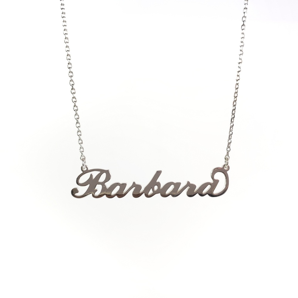 SOLD Personalized Script Name Necklace Silver - Picture 4 of 8